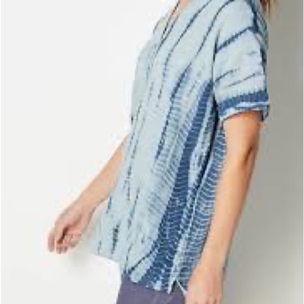 Pure Jill Tie Dyed Crinkle Gauze Tunic - Picture 3 of 8